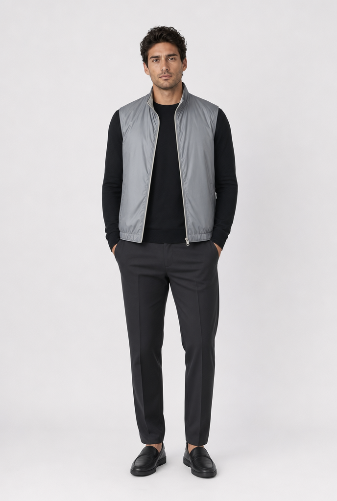 Reversible Bodywarmer Grey & Sand