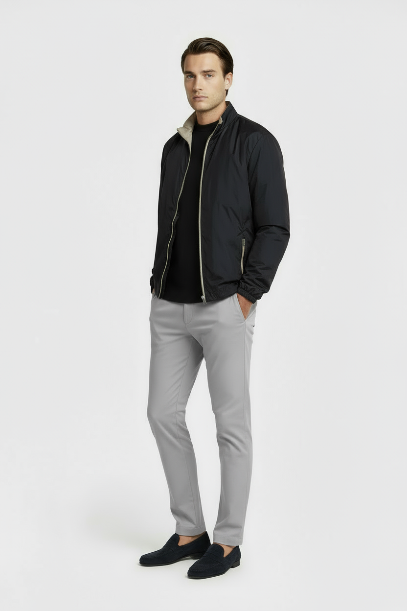 Reversible Jacket Black & Sand