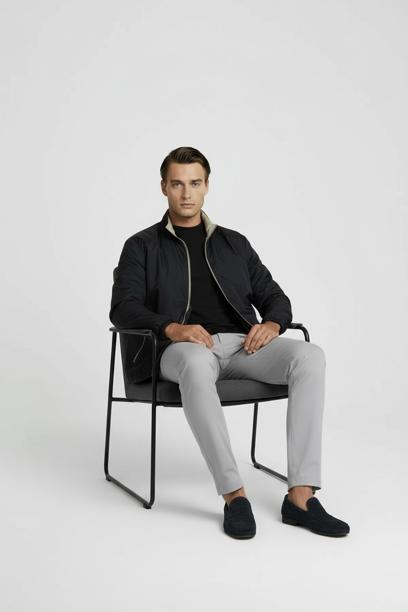 Reversible Jacket Black & Sand