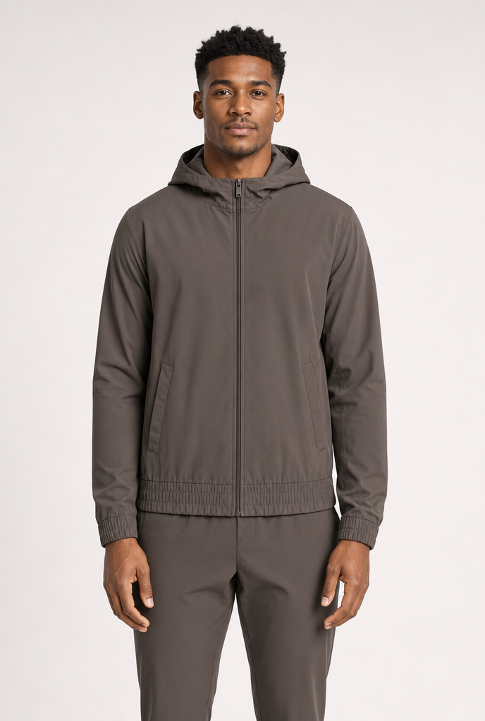 Mocha Brown Tech Vest Hooded