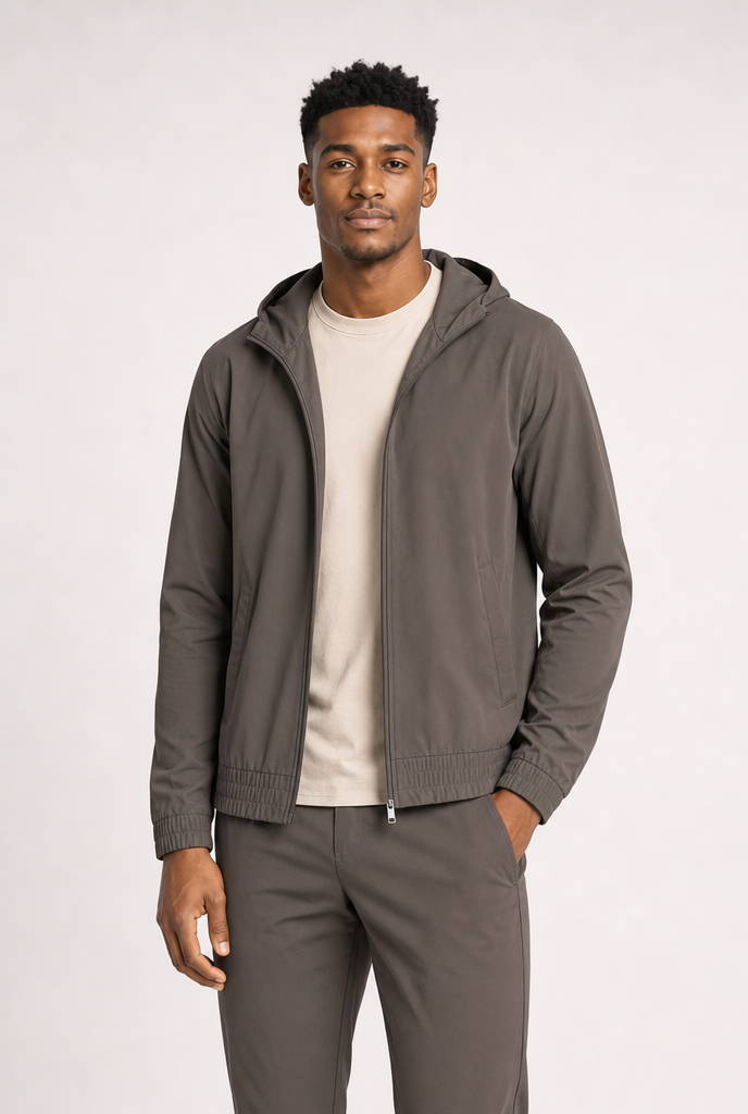 Mocha Brown Tech Vest Hooded