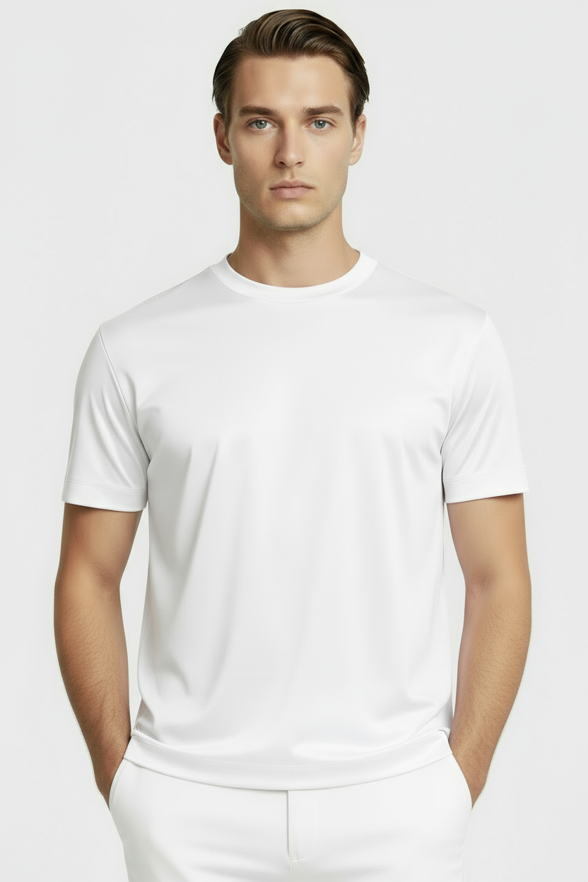 Luxe Glanzend Wit T-shirt