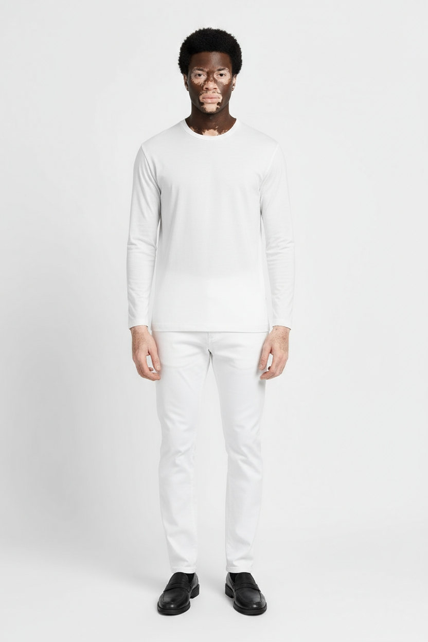 Luxe Witte Longsleeve T-shirt
