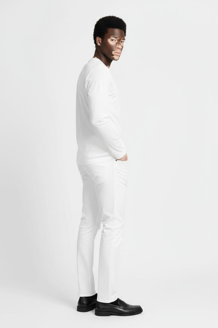 Luxe Witte Longsleeve T-shirt