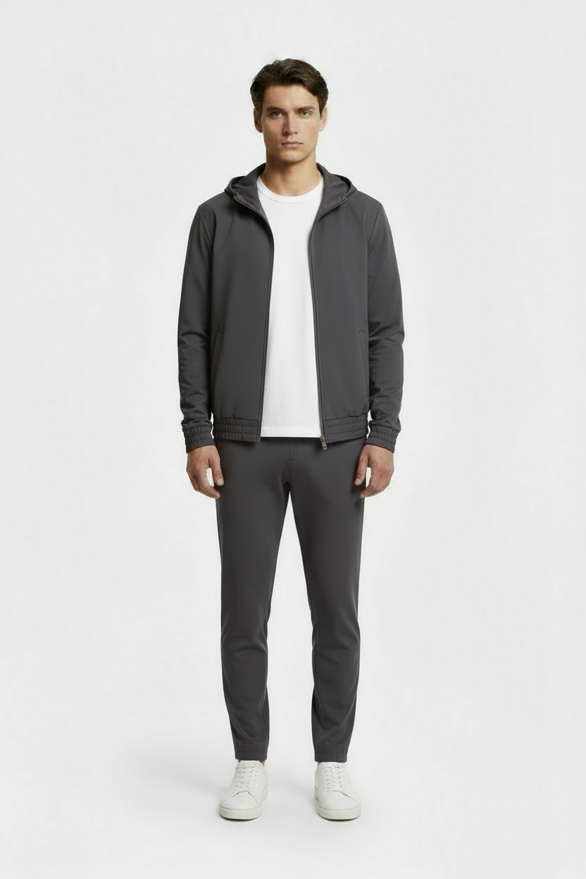 Slate Grey Hooded Tech Suit