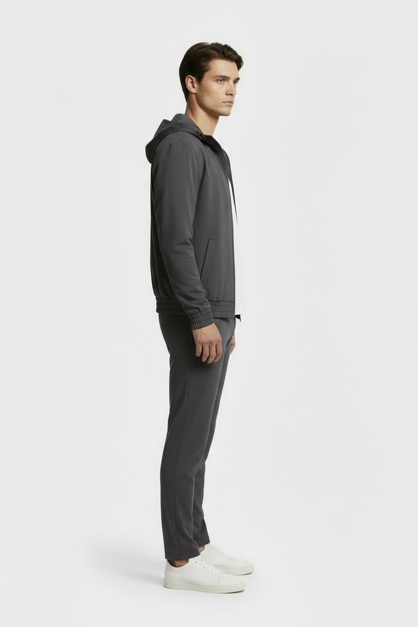 Slate Grey Hooded Tech Suit